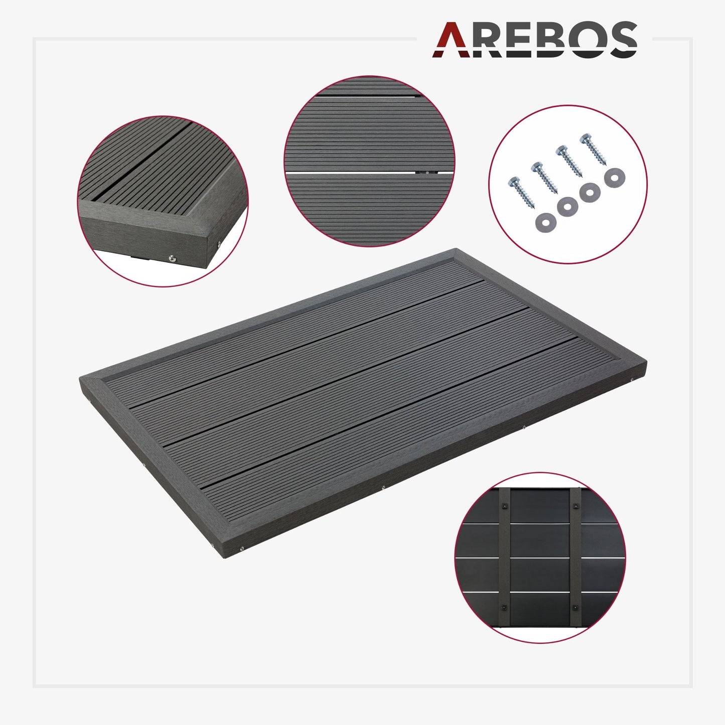 Подова настилка за соларен душ или басейн AREBOS