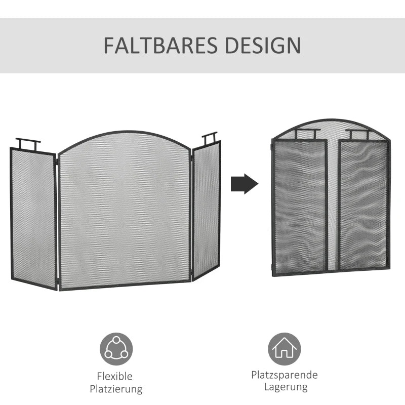 Защитен панел за камина HOMCOM 110x24x76,5см