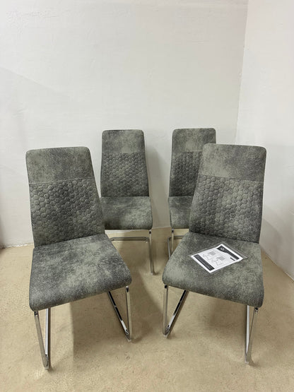 Комплект от 4 трапезарни стола HOMCOM с висока облегалка и кадифена материя