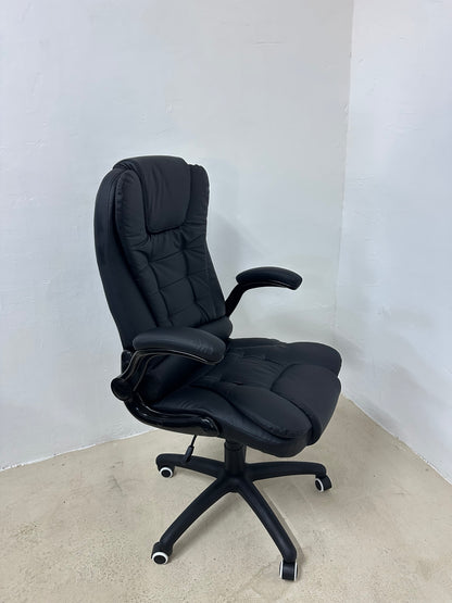 Ергономичен офис стол HOMCOM, сгъваеми подлакътници, функция накланяне