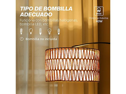 Подова лампа HOMCOM с абажур от конопено въже