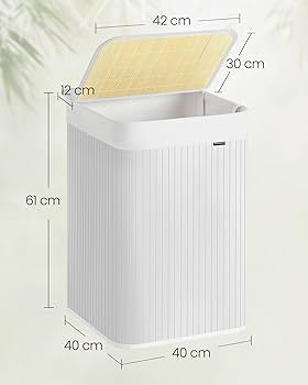 Кош за пране 95L, бамбук, SONGMICS