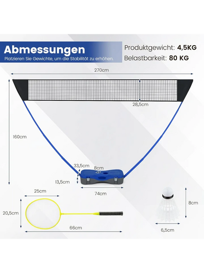 Преносим комплект за Бадминтон в куфарче COSTWAY