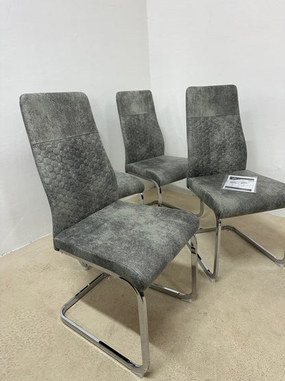 Комплект от 4 трапезарни стола HOMCOM с висока облегалка и кадифена материя