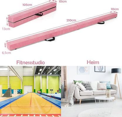 Гимнастическа греда за баланс 210см COSTWAY, сгъваема, балансираща греда