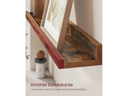 Комплект от 2 стенни рафта VASAGLE, плаващи рафтове, ширина 80 см, повдигнат преден ръб, за рамки за картини, декорации