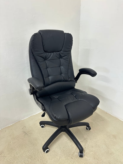 Ергономичен офис стол HOMCOM, сгъваеми подлакътници, функция накланяне