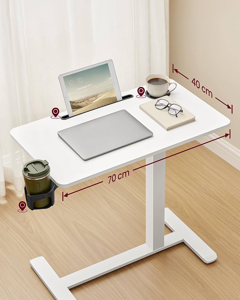 Бюро с регулируема височина подходящо за легло с колелца VASAGLE