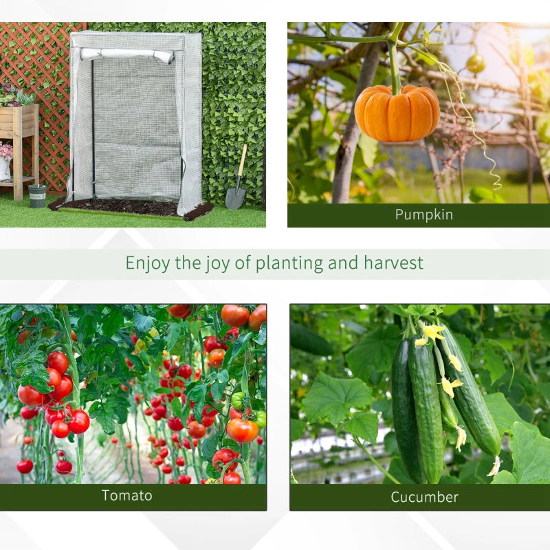 Мини оранжерия за балкон, двор с ролетна врата, PE покритие Outsunny