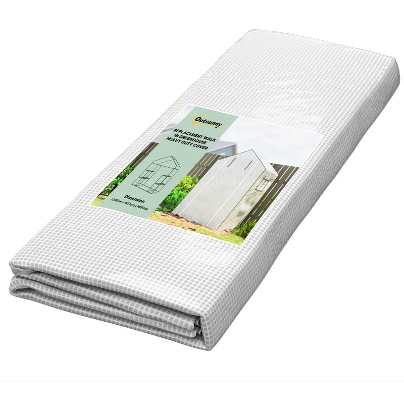 Покривало за оранжерия Outsunny, резервно, от полиетилен, с ролетна врата и прозорци, 140 x 73 x 190