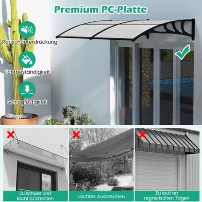 Сенник от поликарбонат 100х200 COSTWAY, козирка