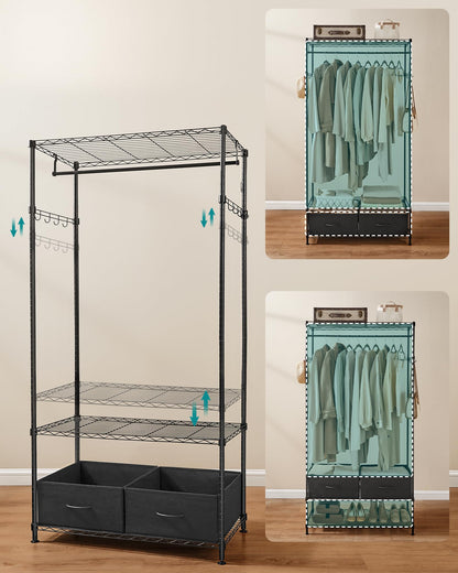 Отворен гардероб, метална закачалка за дрехи SONGMICS