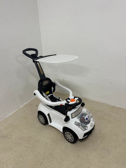 Детска количка Qaba 3 в 1, плъзгаща се количка за малки деца, дизайн от крака до пода с музика, светлина, дръжка, подвижен сенник