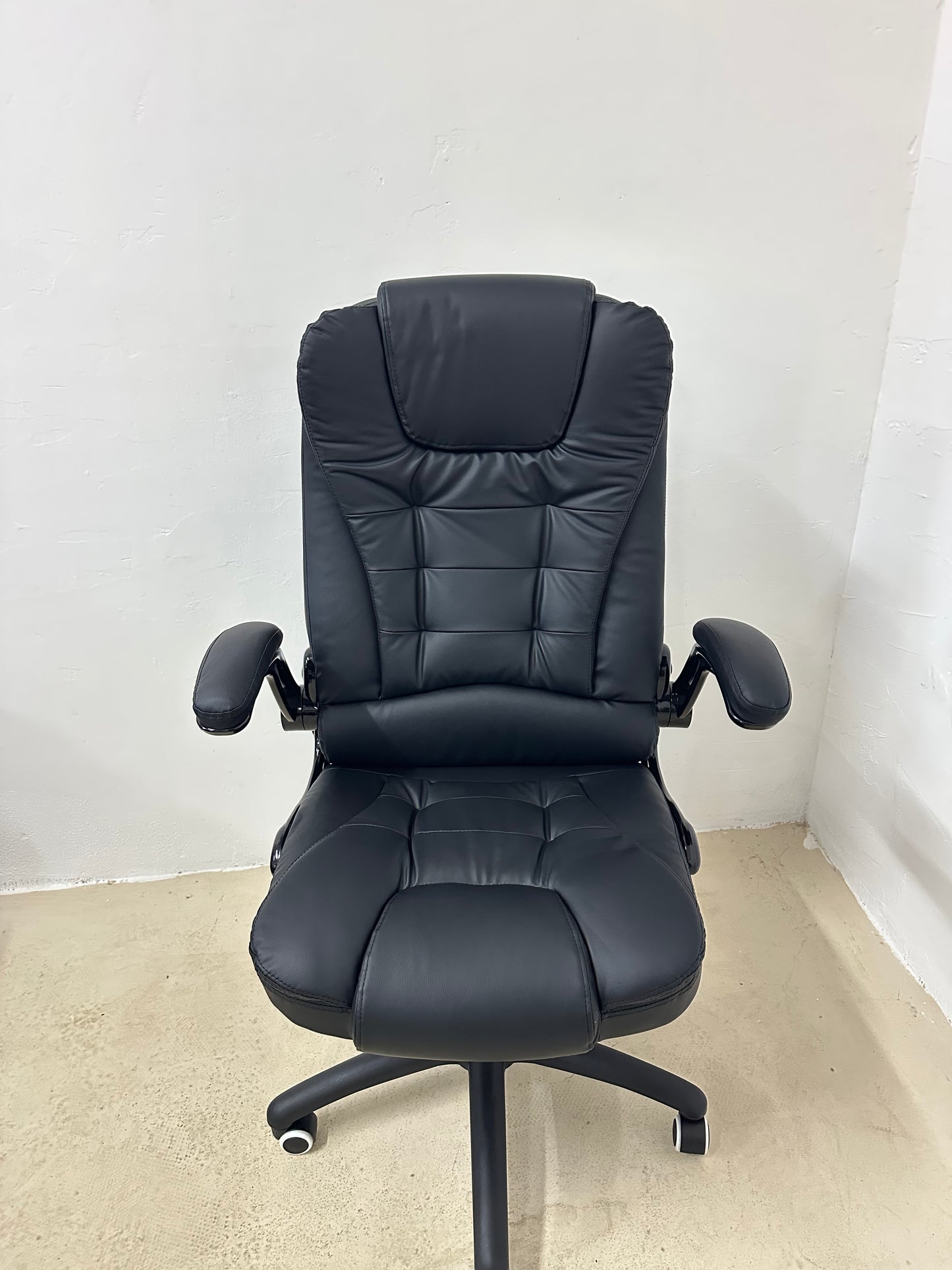 Ергономичен офис стол HOMCOM, сгъваеми подлакътници, функция накланяне